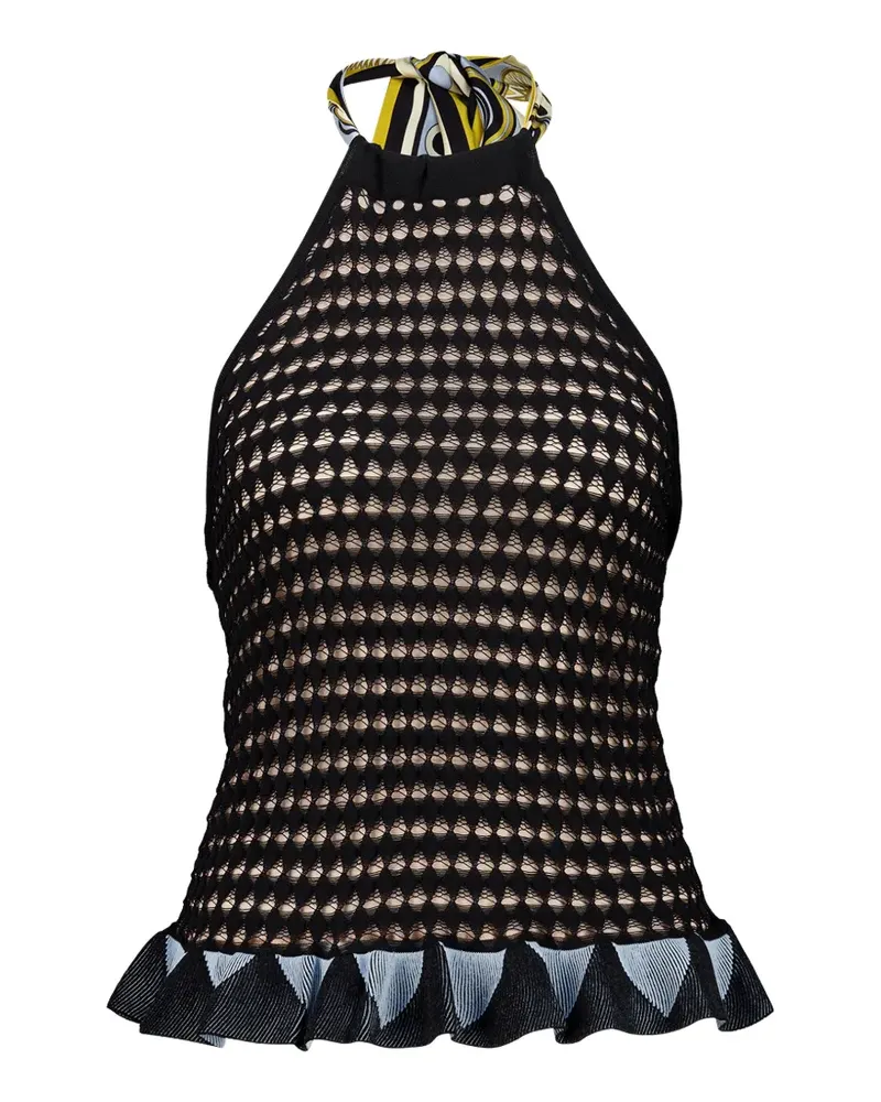 La DoubleJ Fiocchetto open-knit halterneck top - Schwarz Schwarz