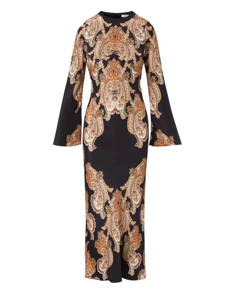 Veronica Beard Ausgestelltes Lupita Kleid mit Paisley-Print - Schwarz Schwarz