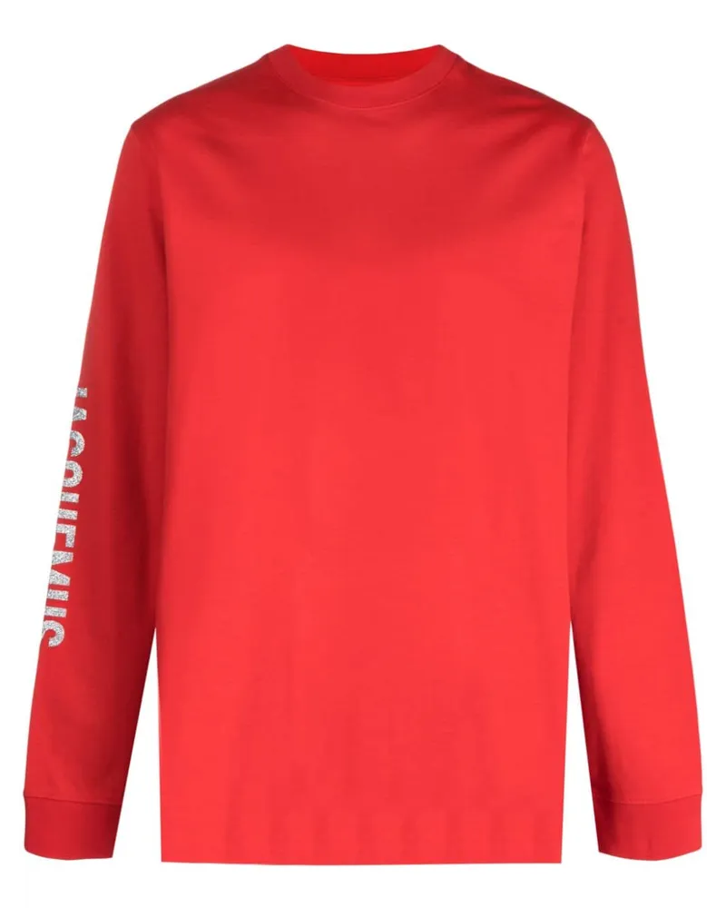 Jacquemus Langarmshirt mit Logo-Print Rot