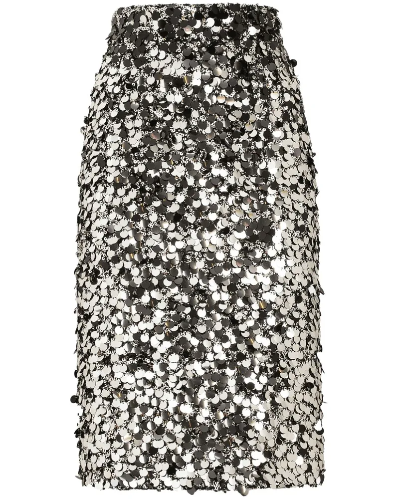 Dolce & Gabbana Rock mit Pailletten - Silber Silber