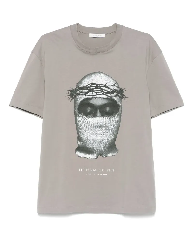 IH NOM UH NIT T-Shirt mit Masken-Print - Grau Grau