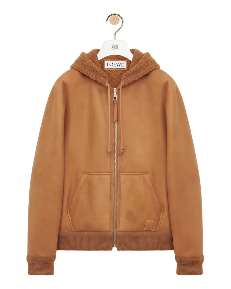 Loewe Wendbare Lederjacke mit Kapuze - Nude Nude