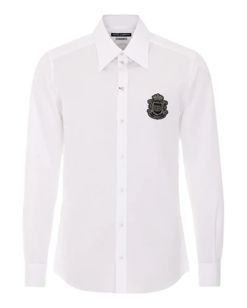 Dolce & Gabbana Martini Hemd aus Popeline - Weiß Weiß