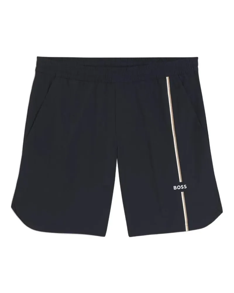 HUGO BOSS logo-print side-stripe shorts - Blau Blau