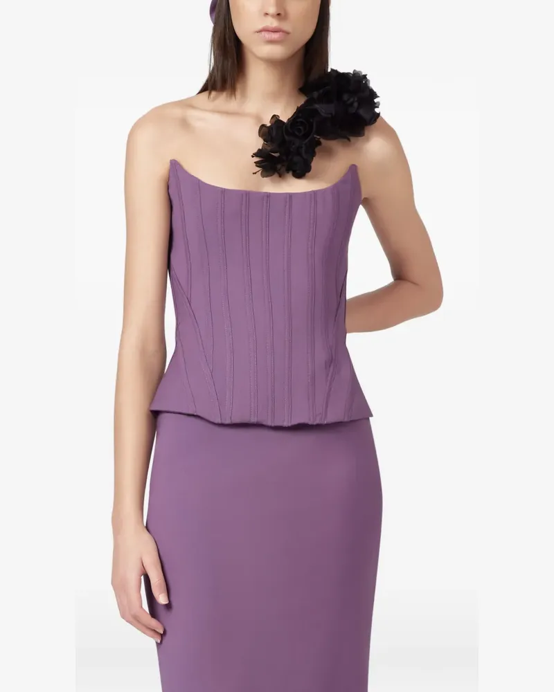Giuseppe di Morabito Corsage-Top mit Blumenapplikation - Violett Violett