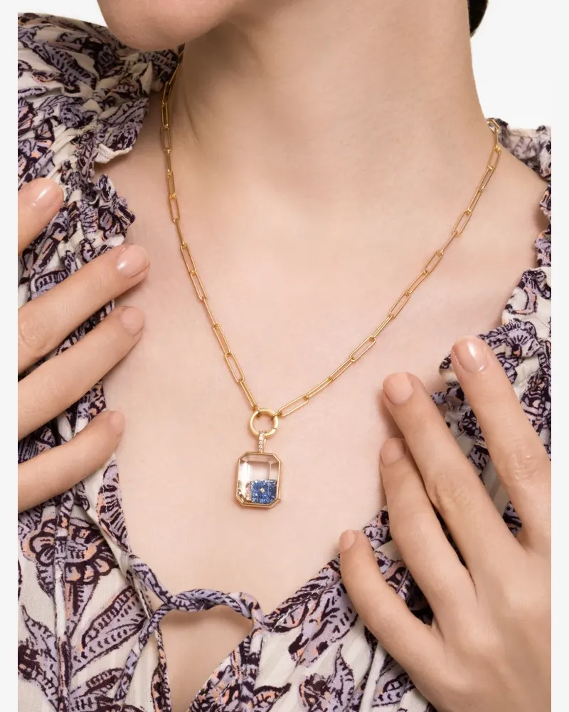 Loquet Halskette mit Diamant und Saphir - Gold Gold