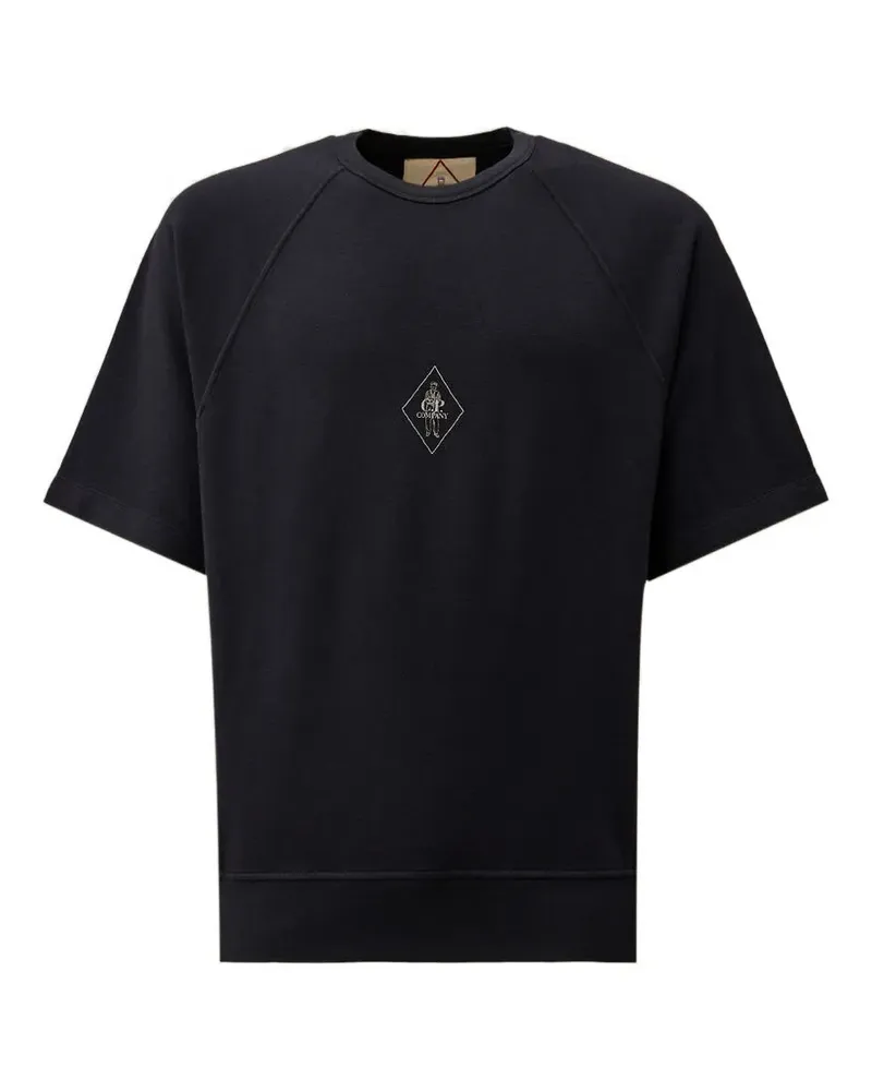 C.P. Company Kurzärmeliges Malfilè Fleece-Sweatshirt - Blau Blau