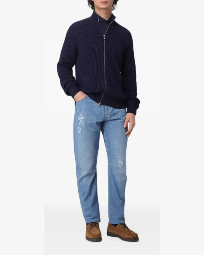 Brunello Cucinelli distressed straight-leg jeans - Blau Blau
