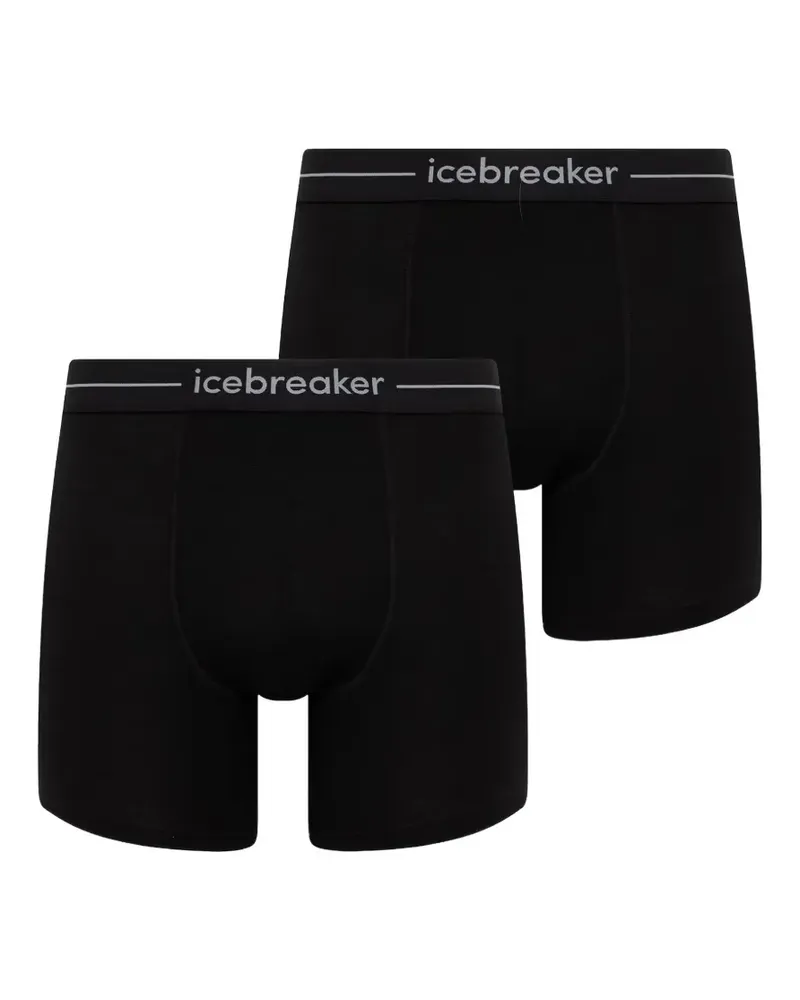 Icebreaker Boxershorts mit Logo-Bund (2er-Set) - Schwarz Schwarz