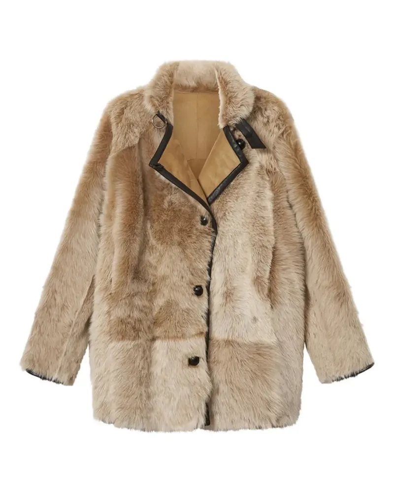 Isabel Marant Rema Mantel aus Shearling - Nude Nude