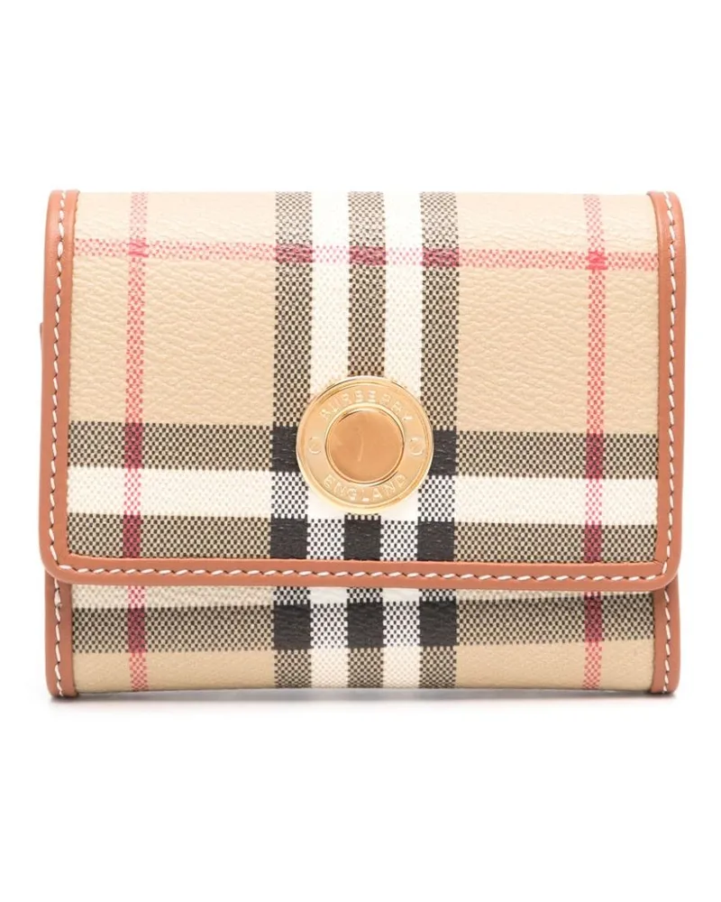 Burberry Kleines Portemonnaie mit Check - Nude Nude
