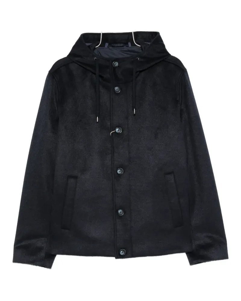 Herno hooded button-fastening jacket - Blau Blau