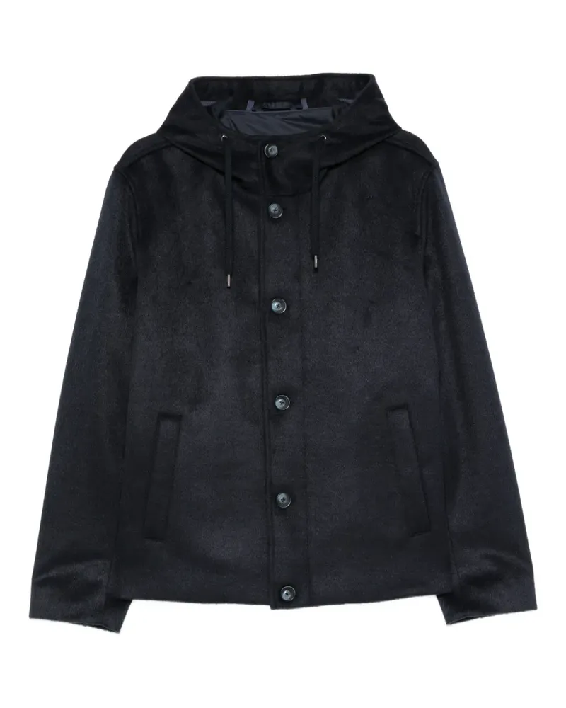 Herno hooded button-fastening jacket - Blau Blau
