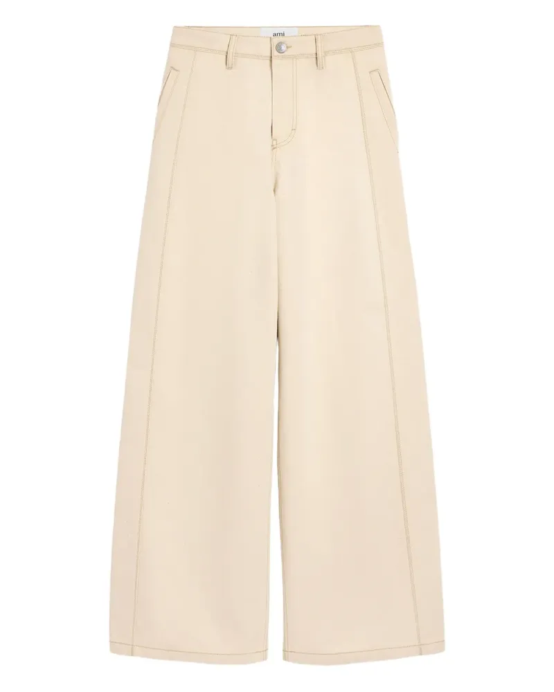 AMI Paris Super Wide-Leg-Jeans - Nude Nude
