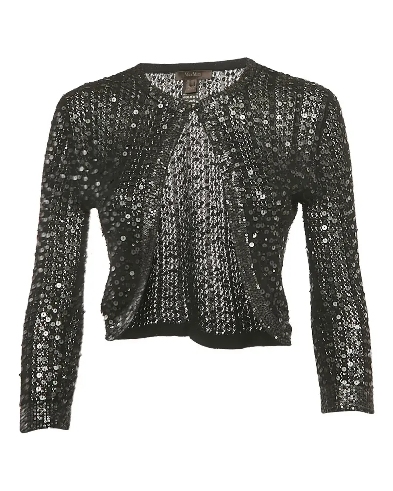 Max Mara Pre-owned Cardigan mit Pailletten - Schwarz Schwarz
