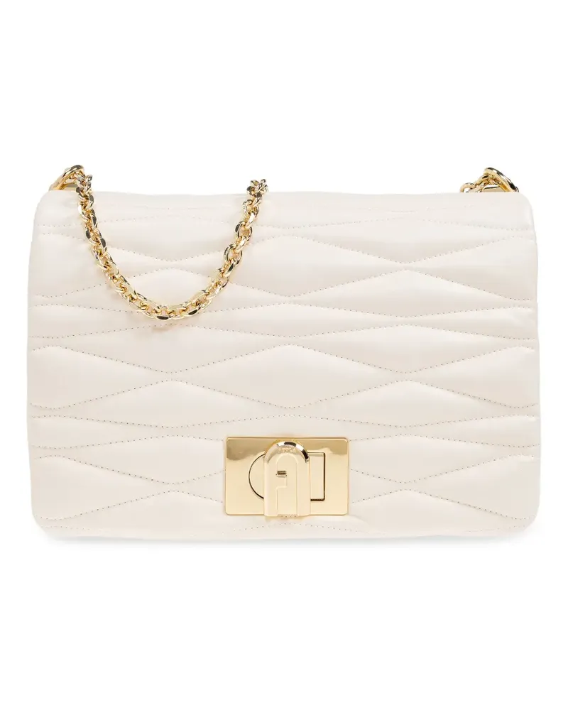 Furla Gesteppte Handtasche mit Logo - Nude Nude