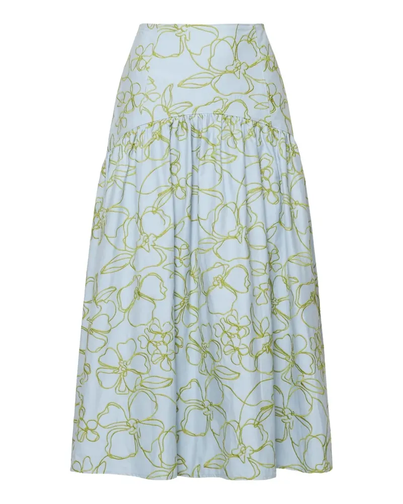 Cinq à Sept Zoanne floral midi skirt - Blau Blau