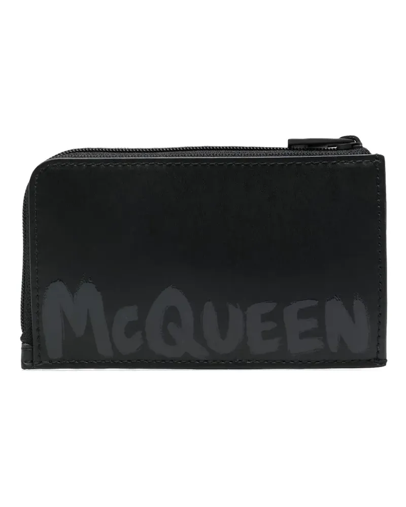 Alexander McQueen Portemonnaie mit Logo-Print - Schwarz Schwarz