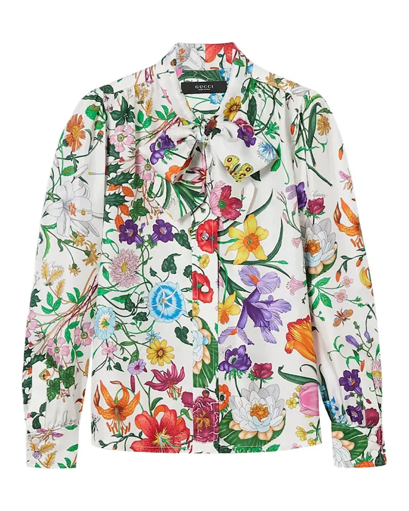 Gucci Hemd mit Blumen-Print - Weiß Weiß