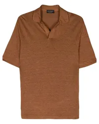 Dell'oglio Poloshirt mit offenem Kragen Braun