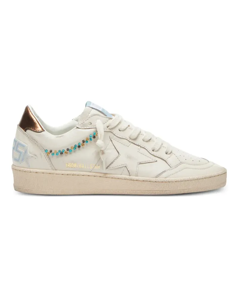 Golden Goose Ball Star nappa-upper with embroidery-beads nappa-star and spur metallic-heel sneakers - Nude Nude