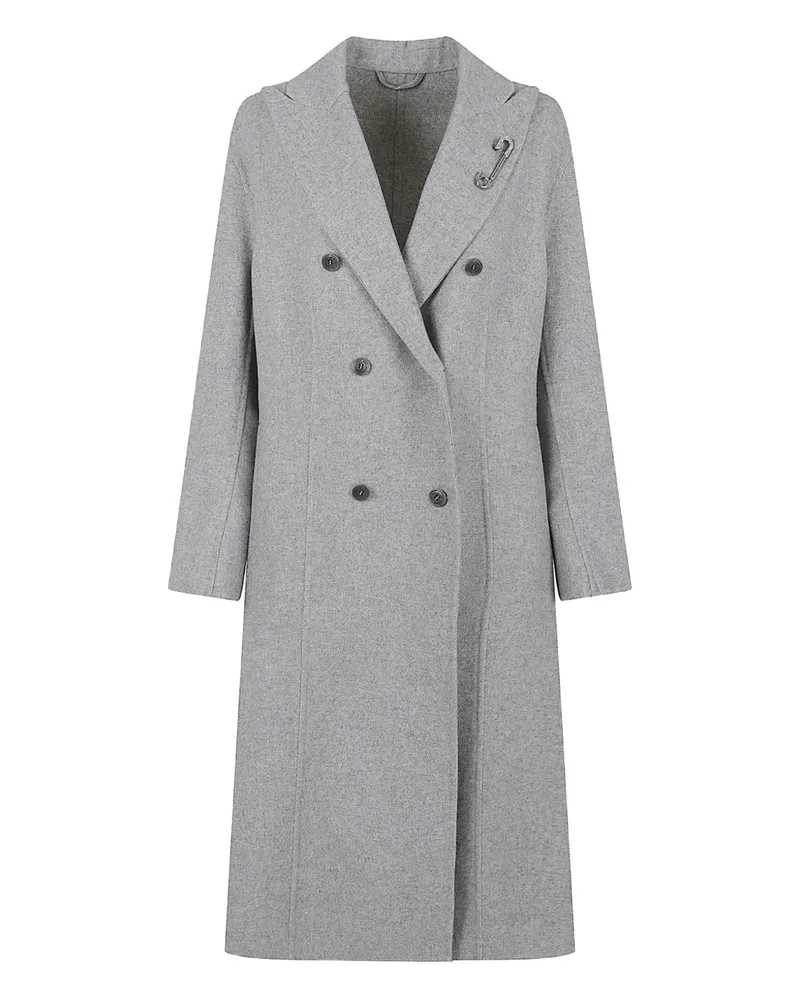 Ermanno Scervino Doppelreihiger Mantel mit Brosche - Grau Grau