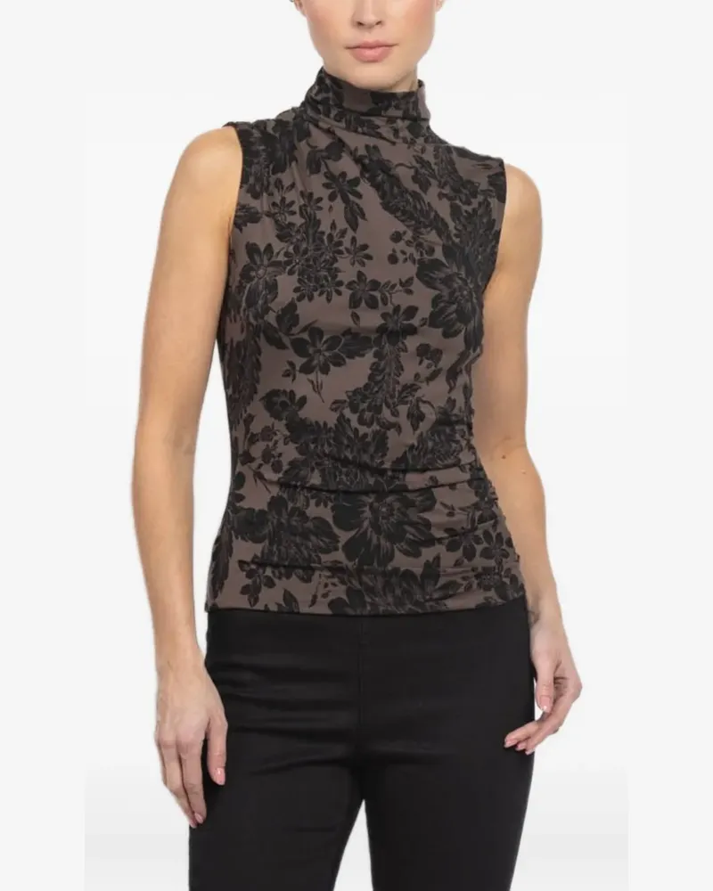 Veronica Beard Mylie Oberteil mit Stehkragen - Braun Braun