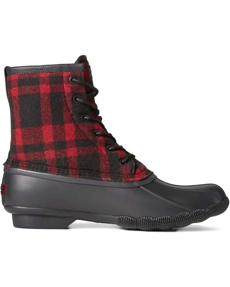 Sperry Top Sider Karierte Saltwater Stiefel - Schwarz Schwarz