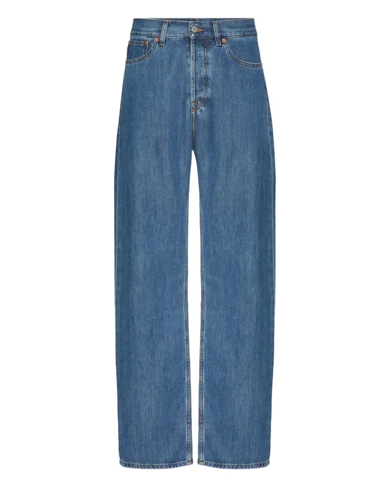 Valentino Garavani Ausgeblichene Straight-Leg-Jeans - Blau Blau