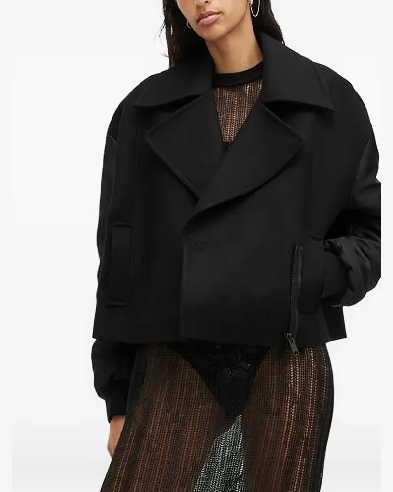 AllSaints Orla Bomberjacke aus Wollgemisch - Schwarz Schwarz