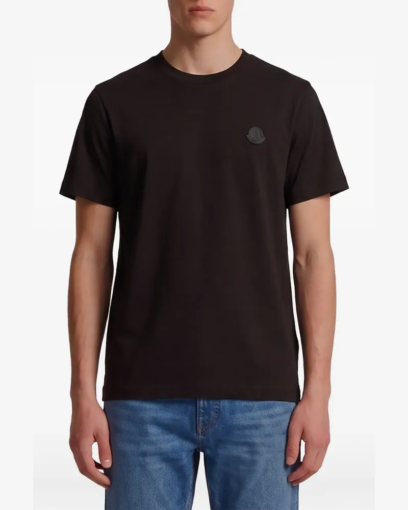 Moncler T-Shirt mit Logo - Schwarz Schwarz