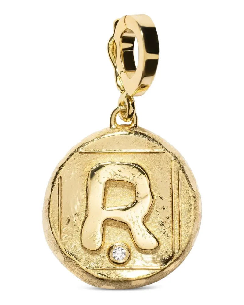 AZLEE Diamantanhänger mit Initiale - Gold Gold