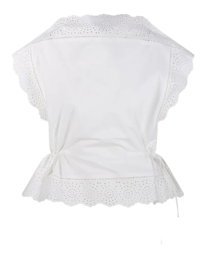 By Malene Birger eyelet drawstring top - Weiß Weiß