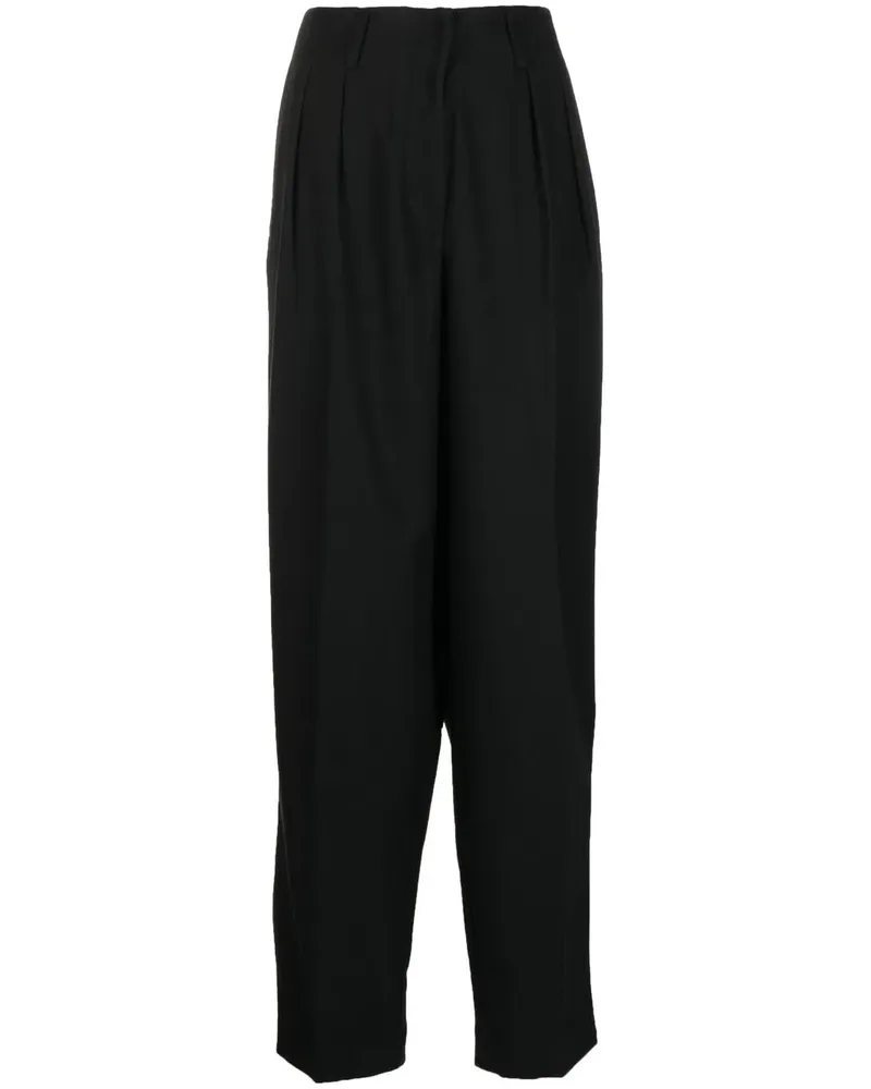 Emporio Armani High-Waist-Hose mit geradem Bein - Schwarz Schwarz
