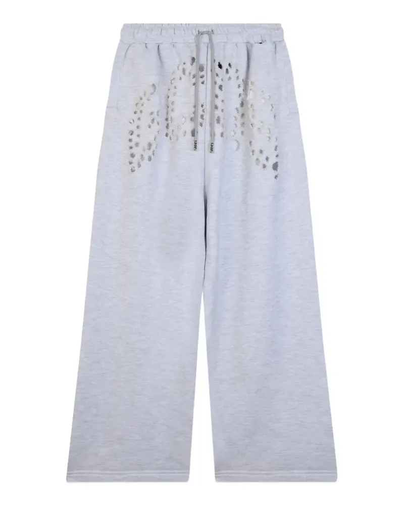 GCDS logo-laser-cut track pants - Grau Grau