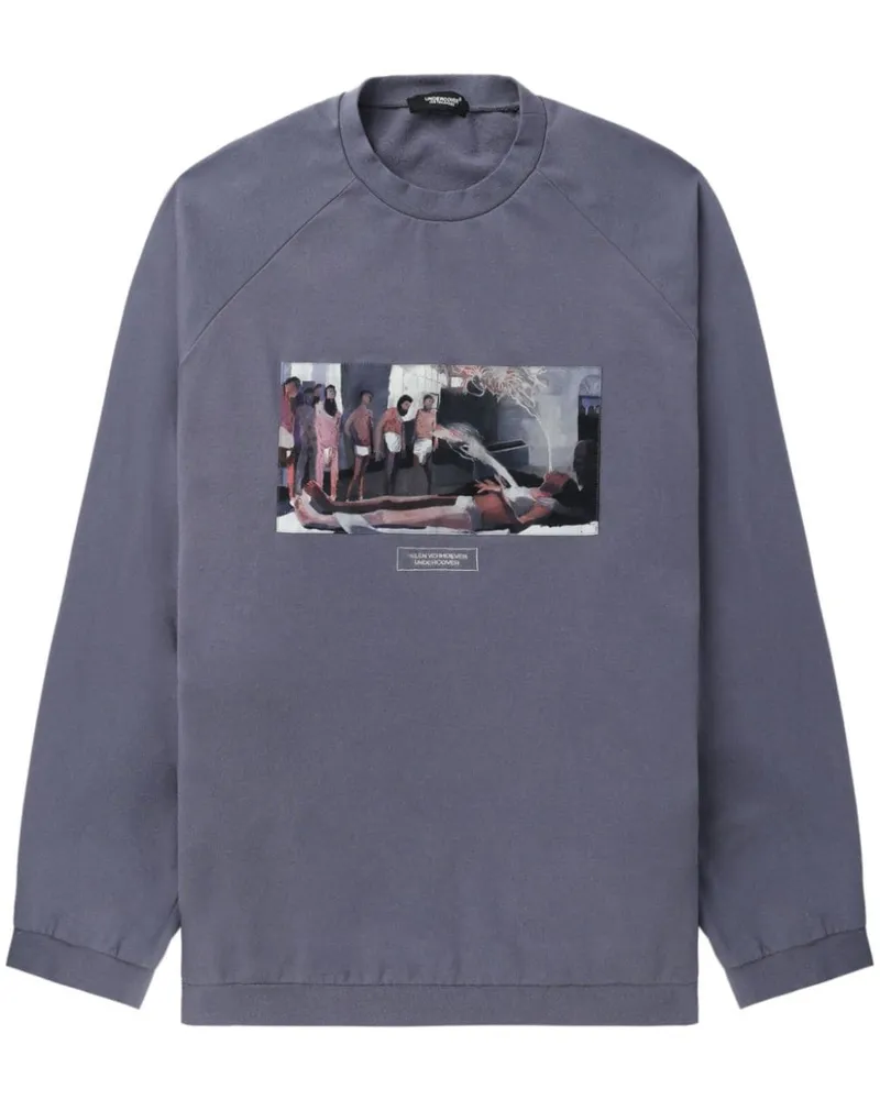 Undercover Sweatshirt mit Malerei-Print - Grau Grau