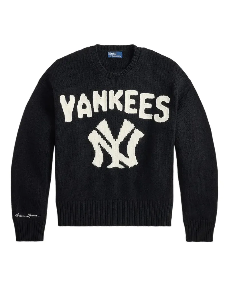 Ralph Lauren Yankees Sweatshirt mit Intarsien-Muster - Schwarz Schwarz