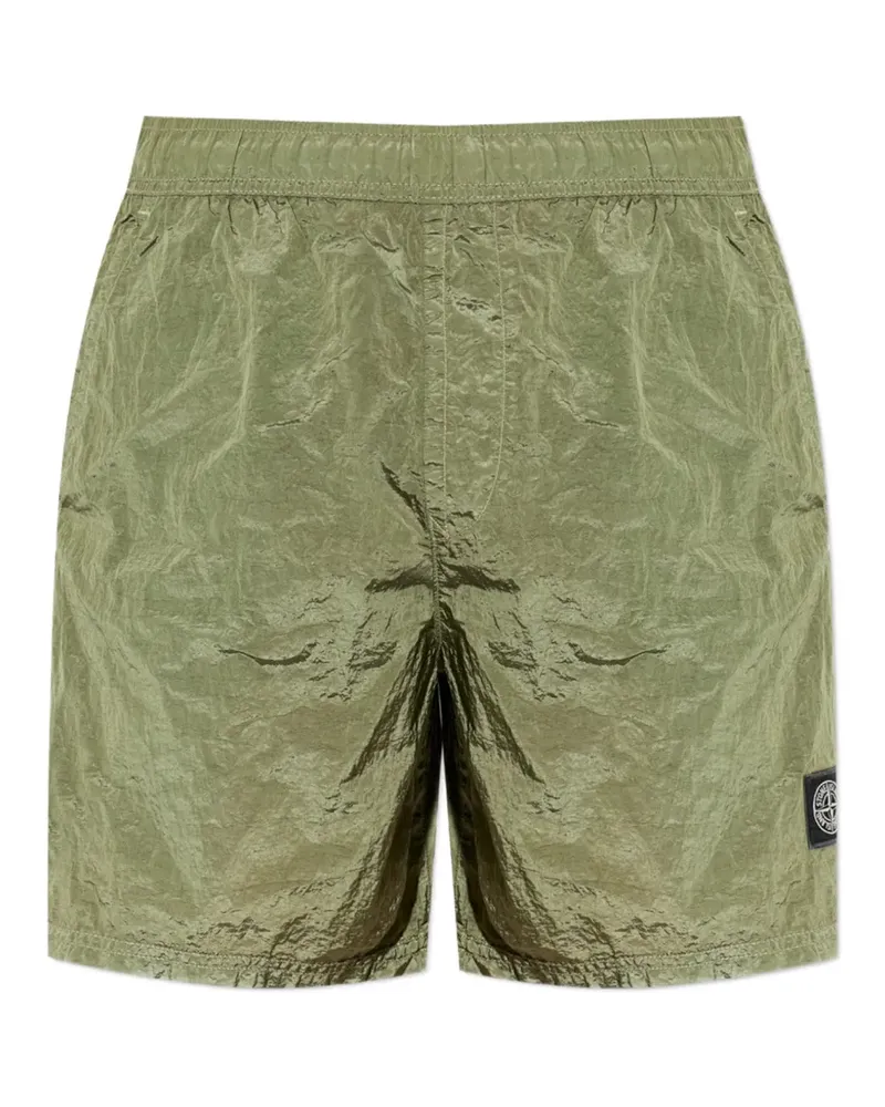 Stone Island Badeshorts mit Knitteroptik - Grün Grün
