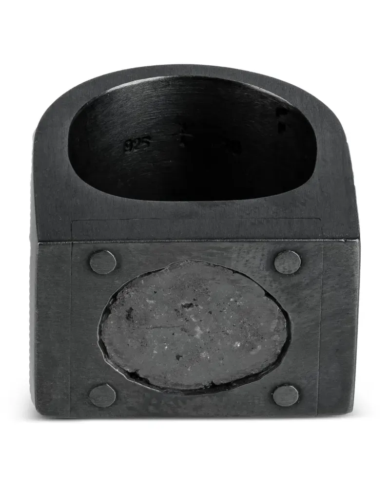 Parts Of Four Ring Single Ring aus oxidiertem Sterlingsilber mit Diamant - Schwarz Schwarz