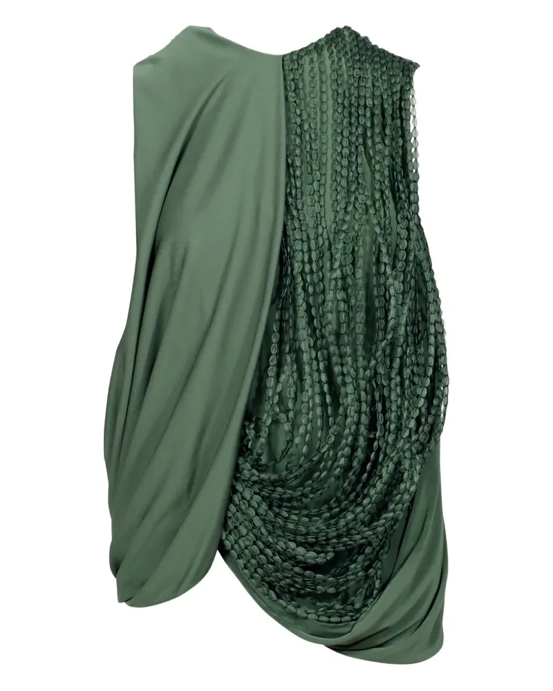 Loewe Drapierte Bluse mit Perlen - Grün Grün