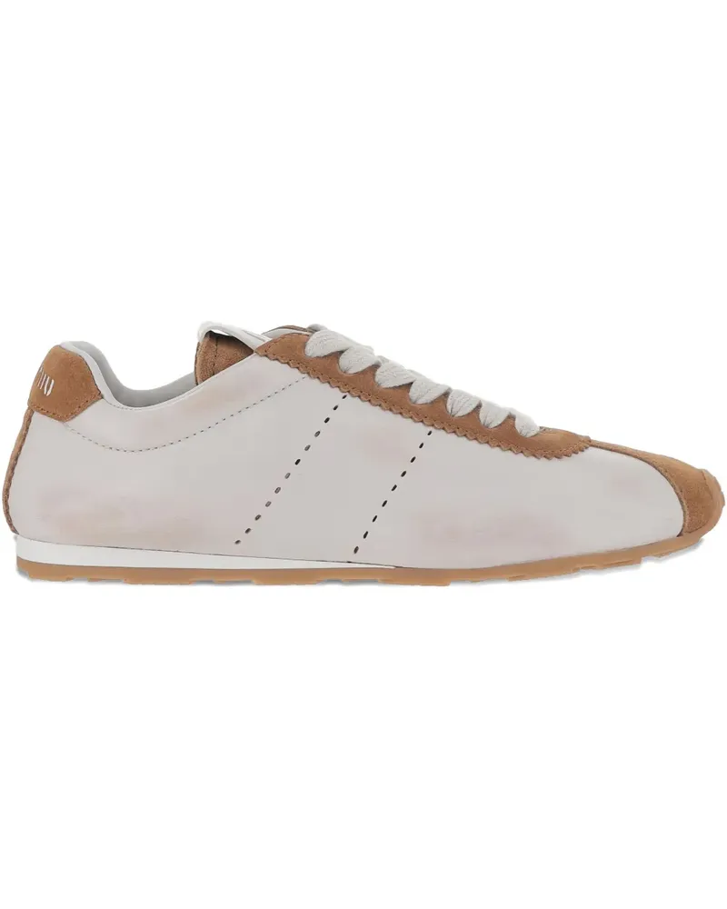 Miu Miu perforated suede leather sneakers - Weiß Weiß