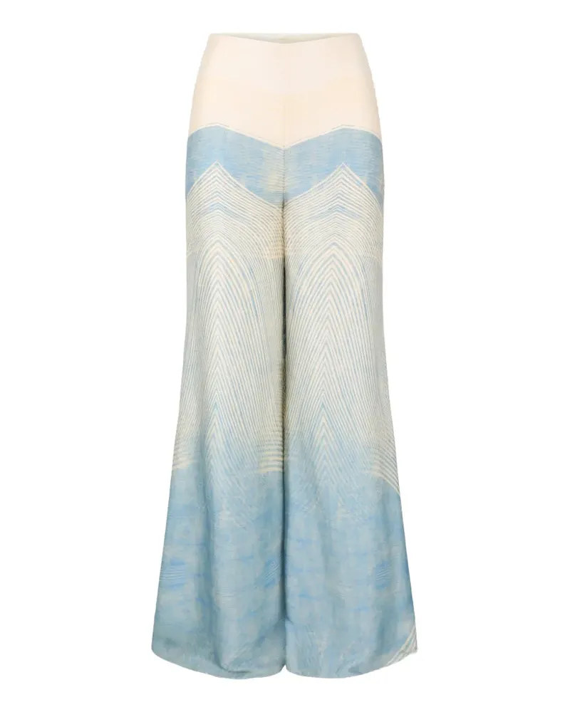 Alexis Andres chevron flared trousers - Nude Nude