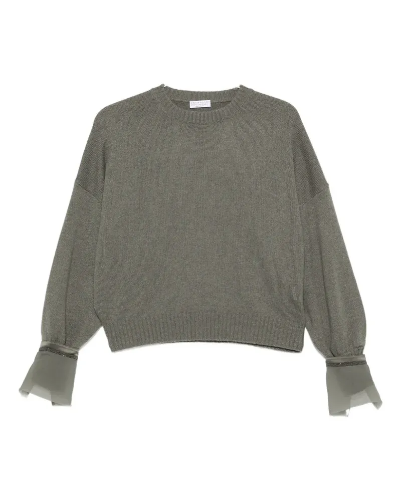 Brunello Cucinelli monili-embellished sweater - Grau Grau