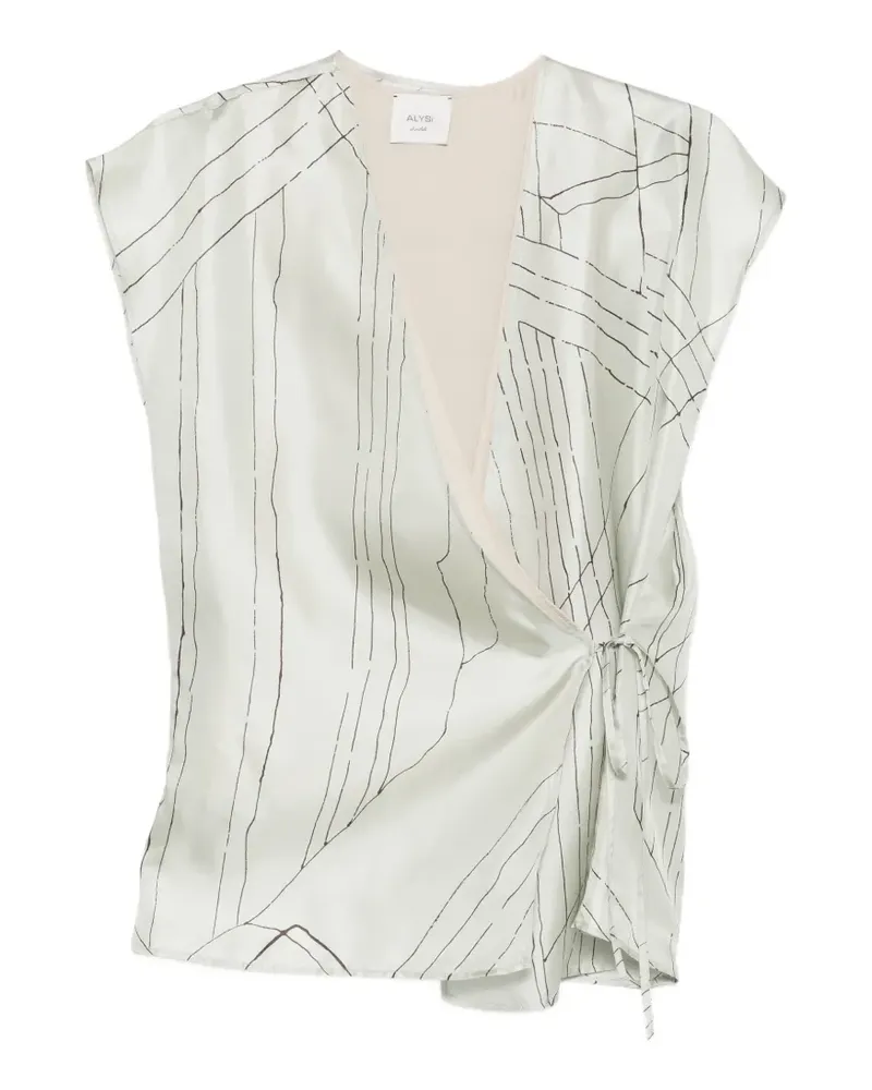 ALYSI graphic-print wrap blouse - Grün Grün