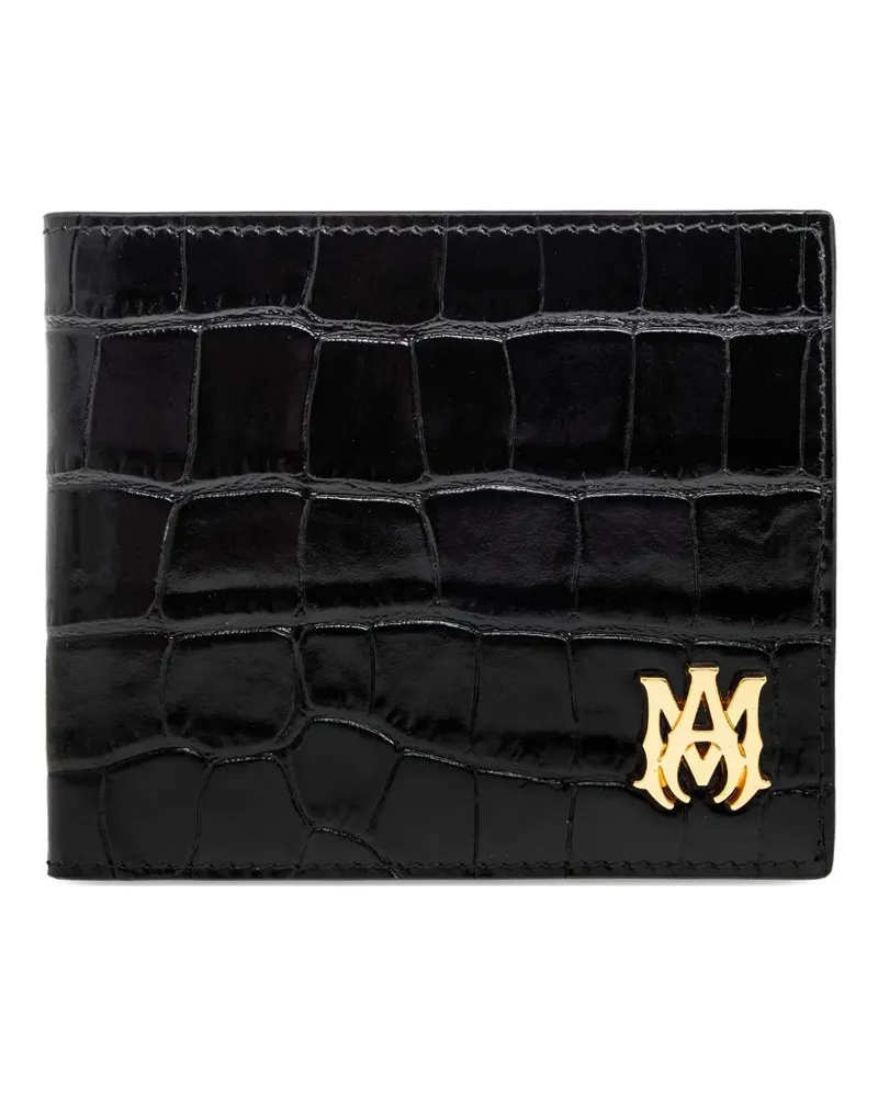 Amiri Portemonnaie mit Kroko-Optik - Schwarz Schwarz