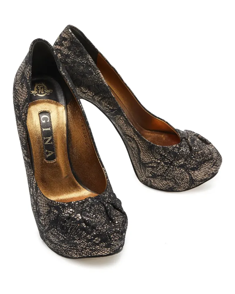 Gina Plateau-Pumps mit Spitze - Schwarz Schwarz