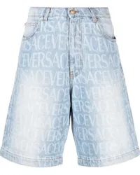 Versace Allover denim shorts Blau