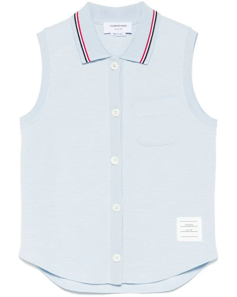 Thom Browne Ärmelloses Poloshirt - Blau Blau