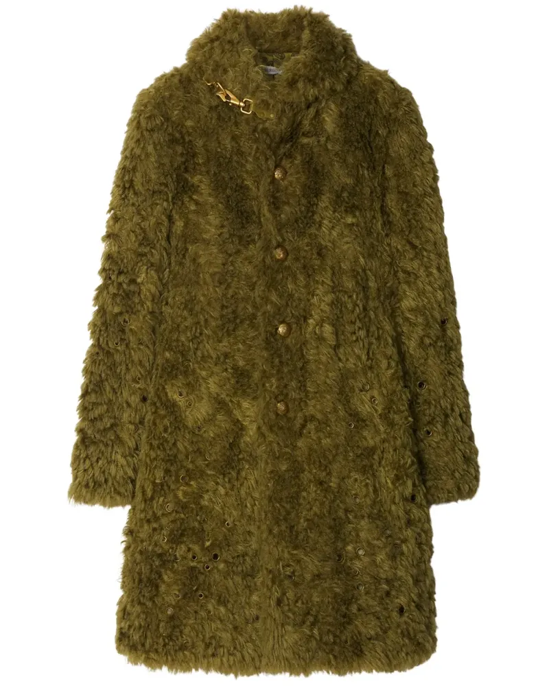 Burberry Mantel aus Faux Fur - Grün Grün