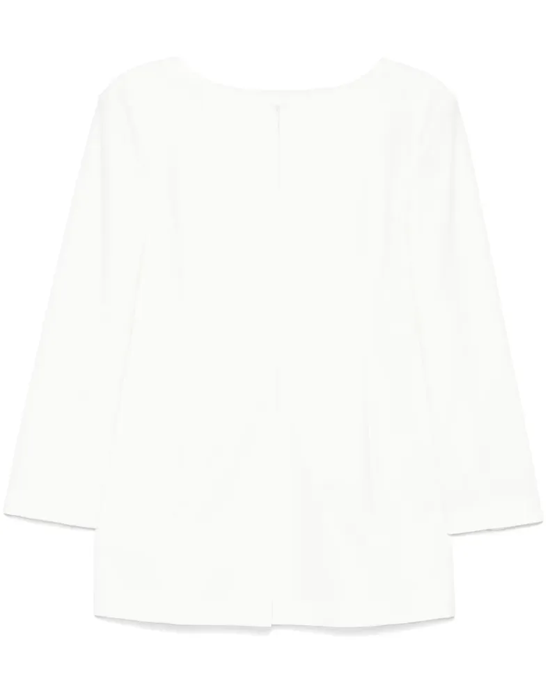 AMOMENTO Bluse mit U-Boot-Ausschnitt - Weiß Weiß